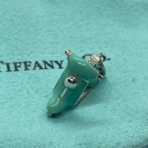 Tiffany & Co. Vintage Sterling Silver Blue Enamel Vespa Scooter Charm - Picture 5 of 16